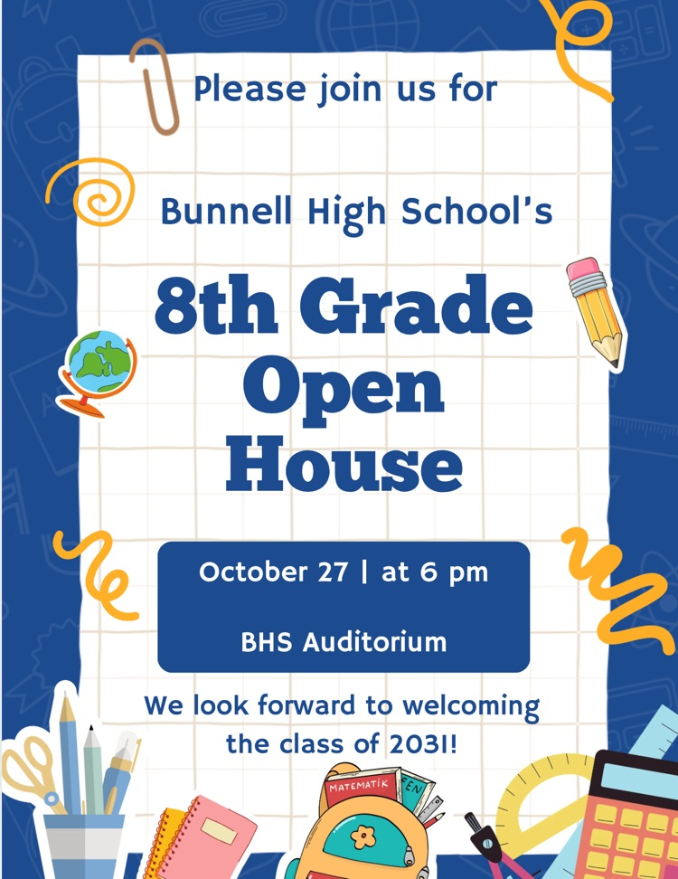 BHS 8th Grade Open House - 10/27/26!