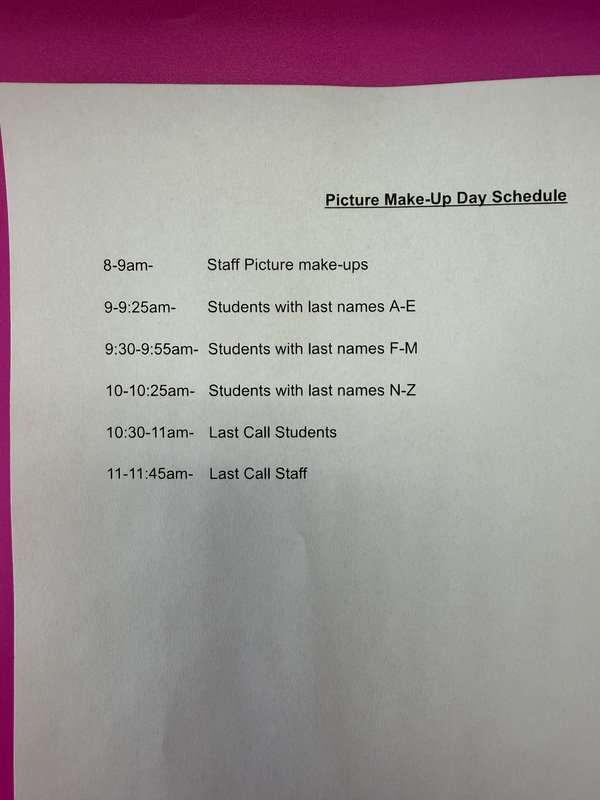 retake schedule