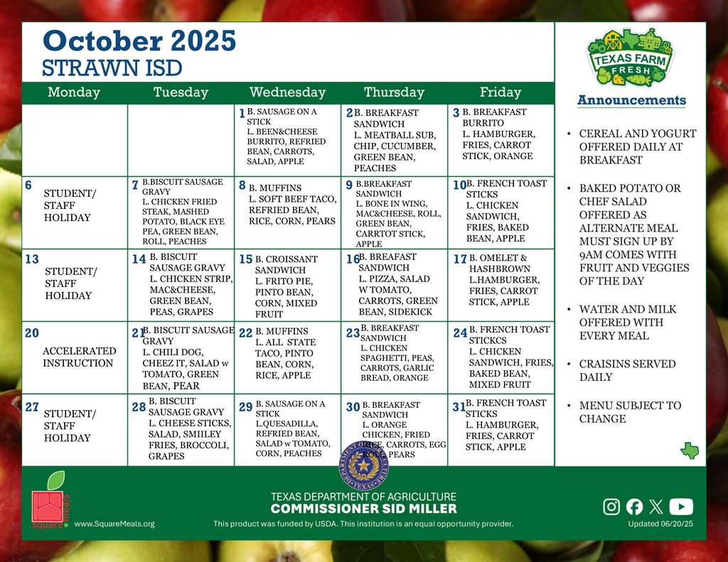 October Menu