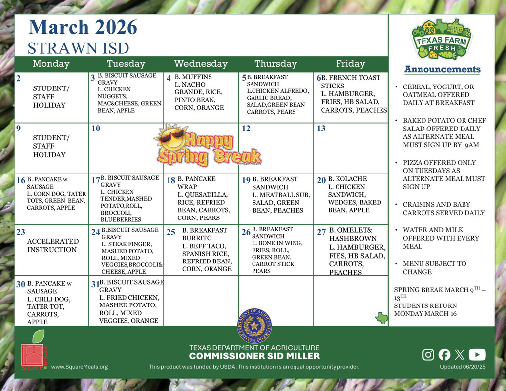 March Menu