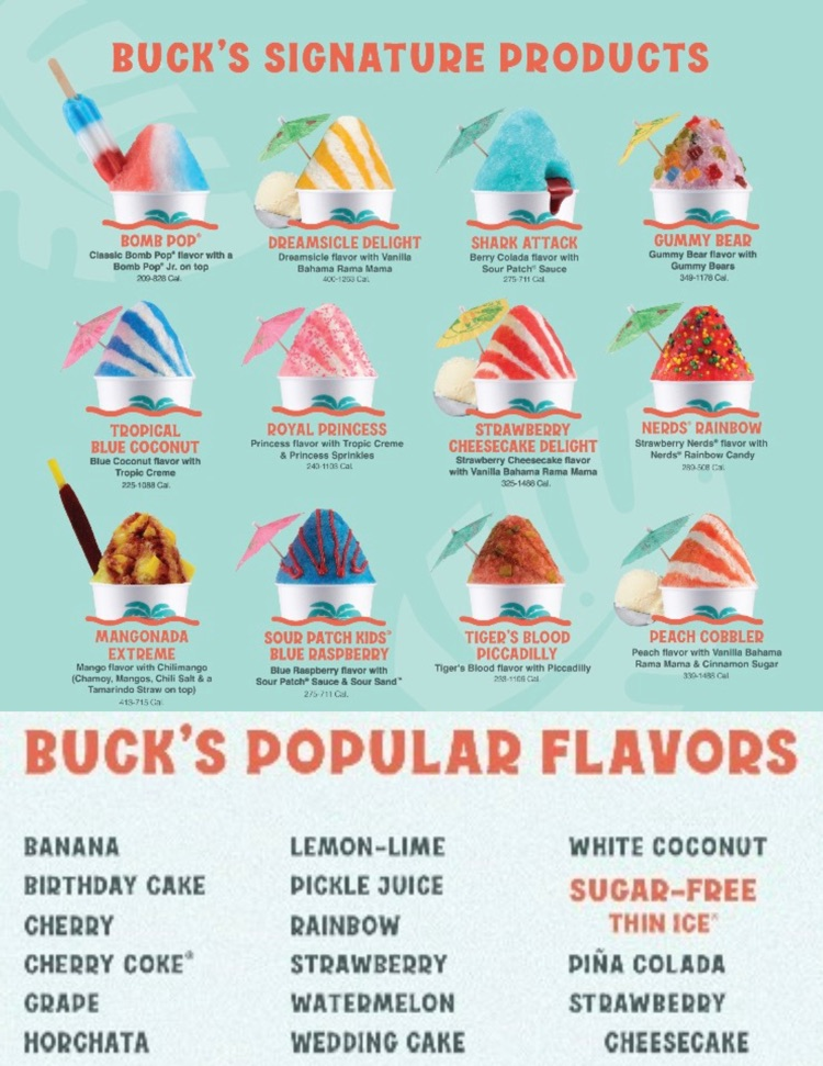 Bahama bucks menu