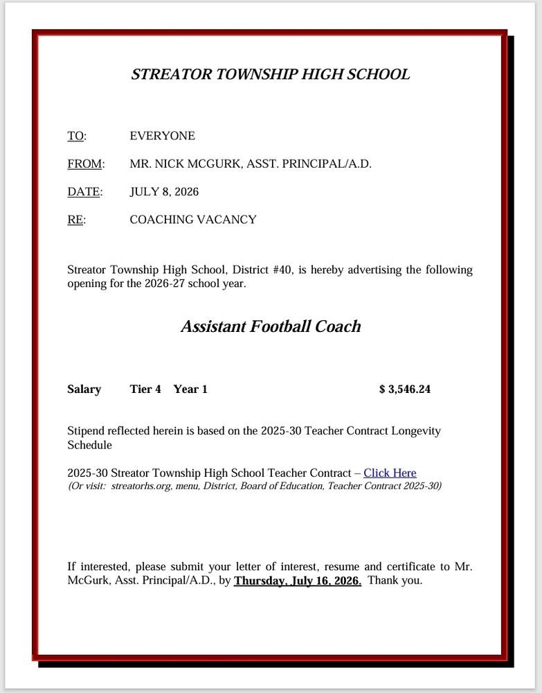 coaching job