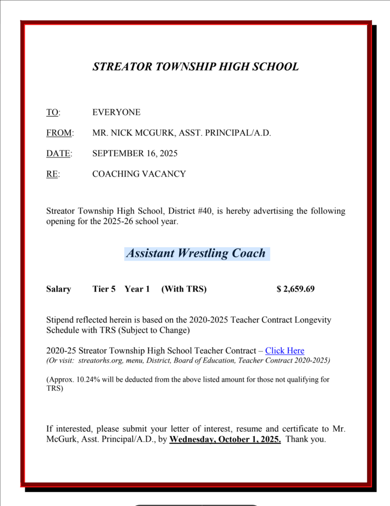 Assistant Wrestling Coach