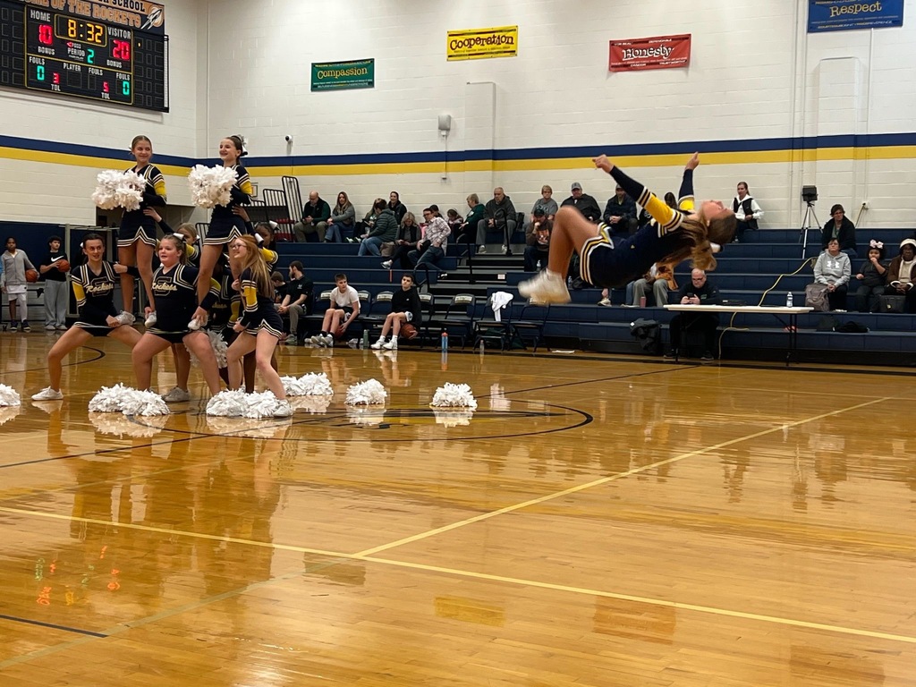 The seventh and eighth grade boys basketball teams took to the court to kick-off the second semester last week! During halftime, the cheerleaders light up the gym with a spirited performance, bringing school pride and excitement to the atmosphere! 