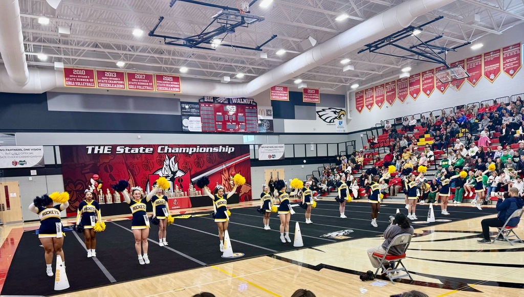 Cheerleaders performing at State Championship