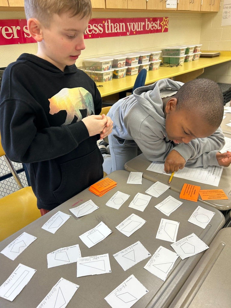 Mrs. D’Amico’s 4th grade students are using clues to be polygon detectives during Math class.