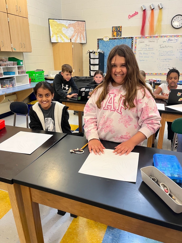 4th grade students are learning techniques to create illusions in their artwork. 