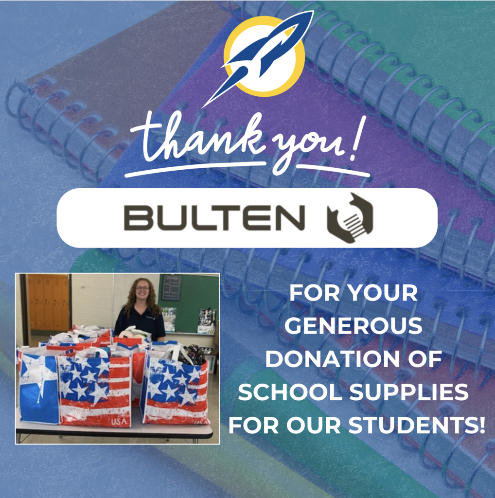 A big THANK YOU to Bulten for helping Streetsboro students start the school year ready to learn!   Bulten generously donated hundreds of school supplies, including notebooks, folders, crayons, markers, pencils, backpacks, glue, scissors, and much more. The donation also included two laptops for our students.  We are grateful to have community partners who step up to support our students and families. Thank you, Bulten, for your generosity and for making a difference in Streetsboro City Schools!