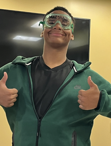 Who says science can't be practical and fun? In Mrs. Marshall's classroom, safety goggles double as the official hall pass! It's a creative way to keep science at the center of the school day, even in the hallway