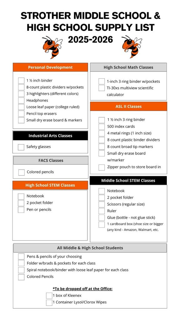 supply list