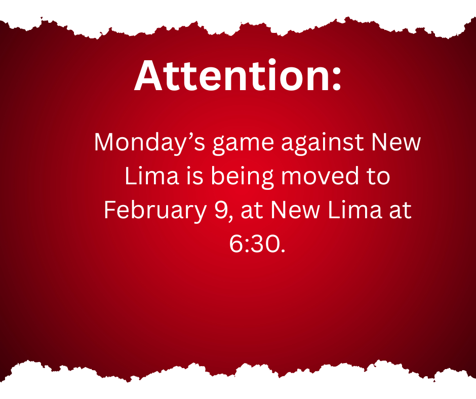 Monday's New Lima game is being moved to February 9.