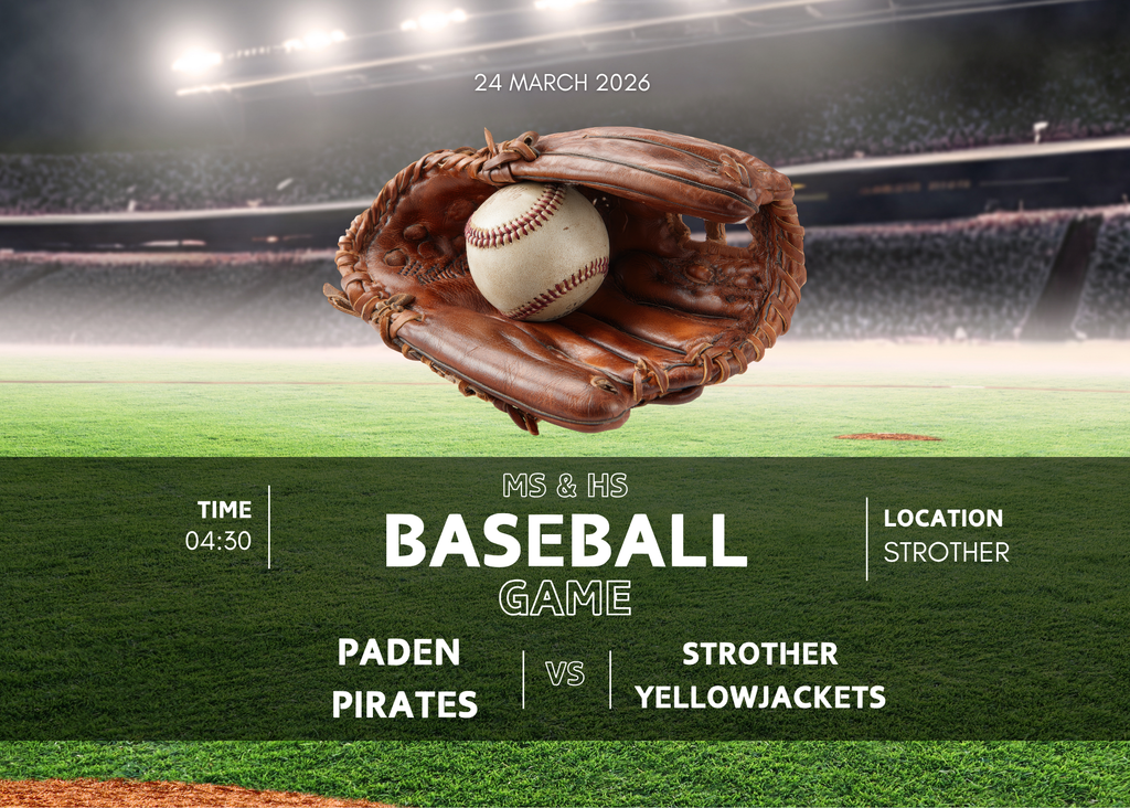 Baseball Here at 4:30 vs. Paden