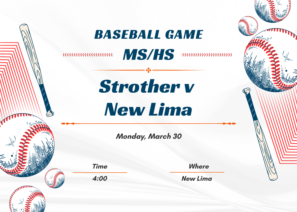 HS baseball @ New Lima March 30 4:00