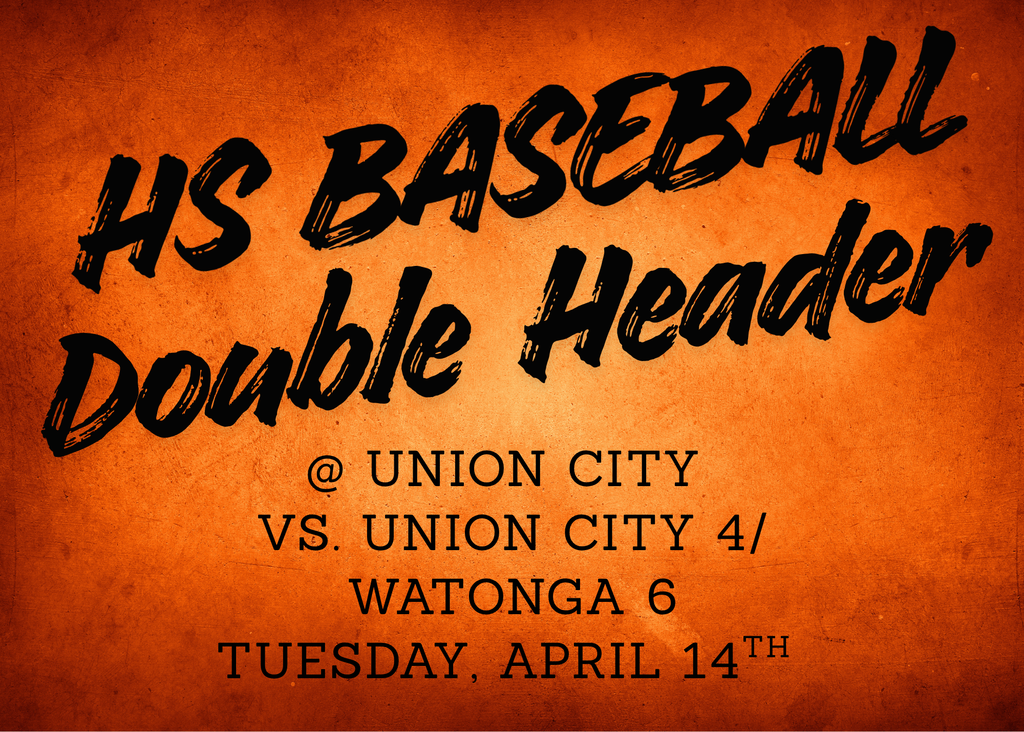 HS double header April 14 at 4 and 6