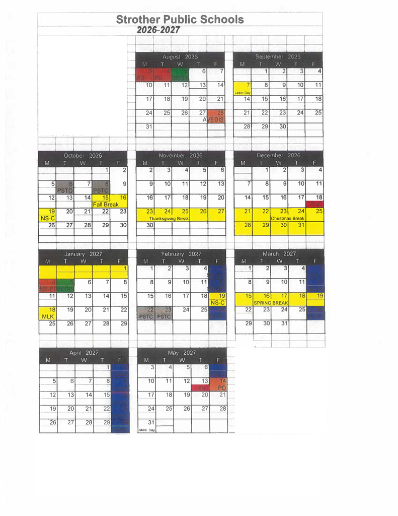 2027 School Calendar