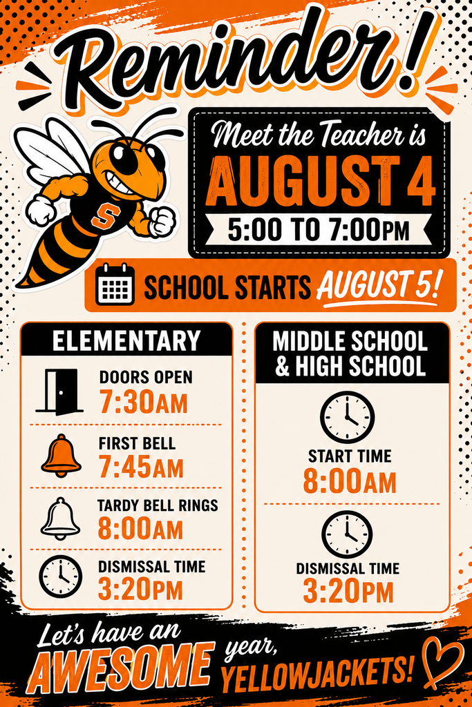 Meet the teacher Aug. 4, school starts Aug. 5