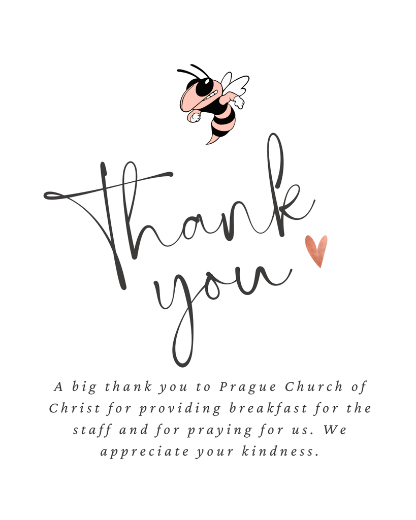 Thank you Church of Christ for feeding the staff.