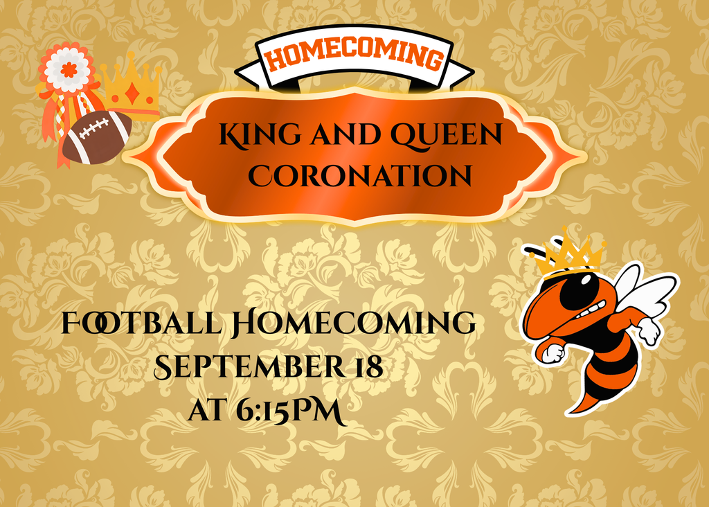 Homecoming coronation 9/18 at 6:15