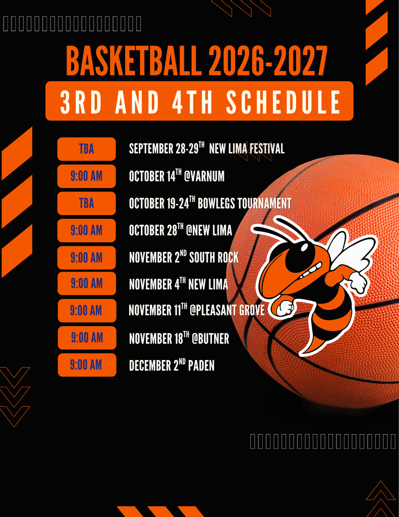3rd and 4th basketball schedule