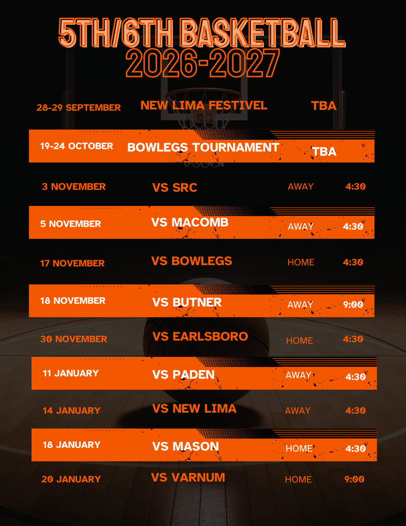 5th and 6th basketball schedule