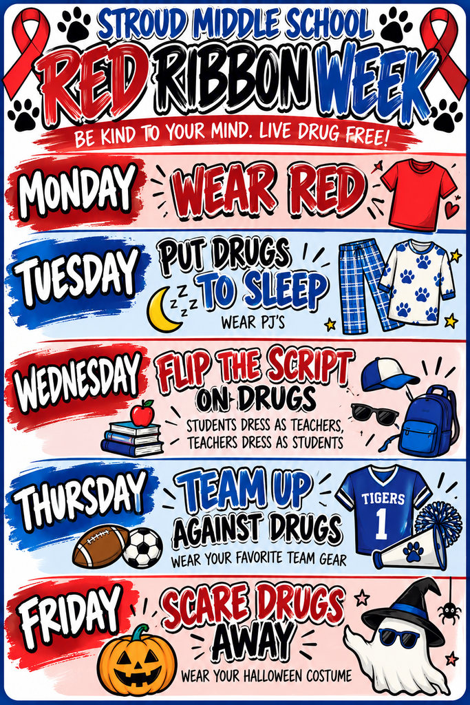 Dress up Days for Middle School Red Ribbon Week