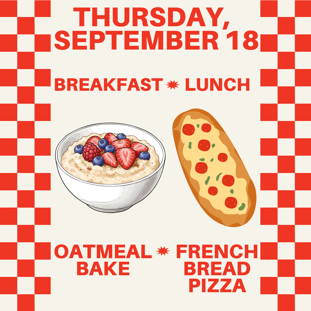Breakfast and Lunch for Thursday, September 18