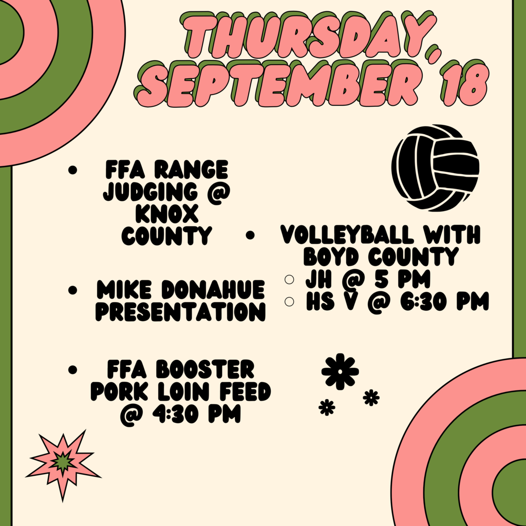 Activities for September 18