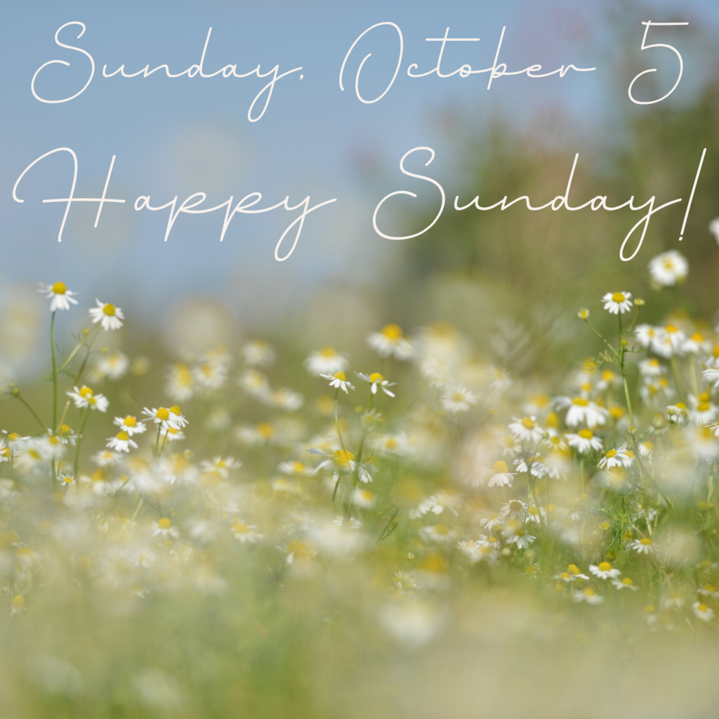 Activities for Sunday, October 5