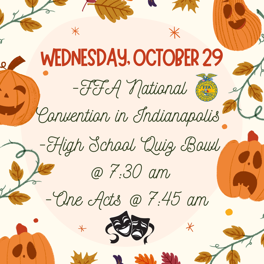 Activities for Wednesday, October 29