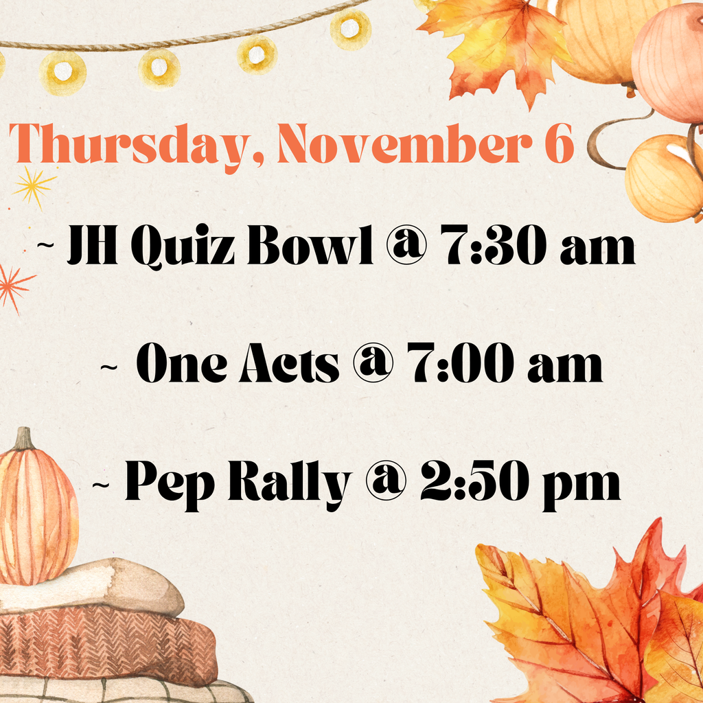 Activities for Thursday, November 6