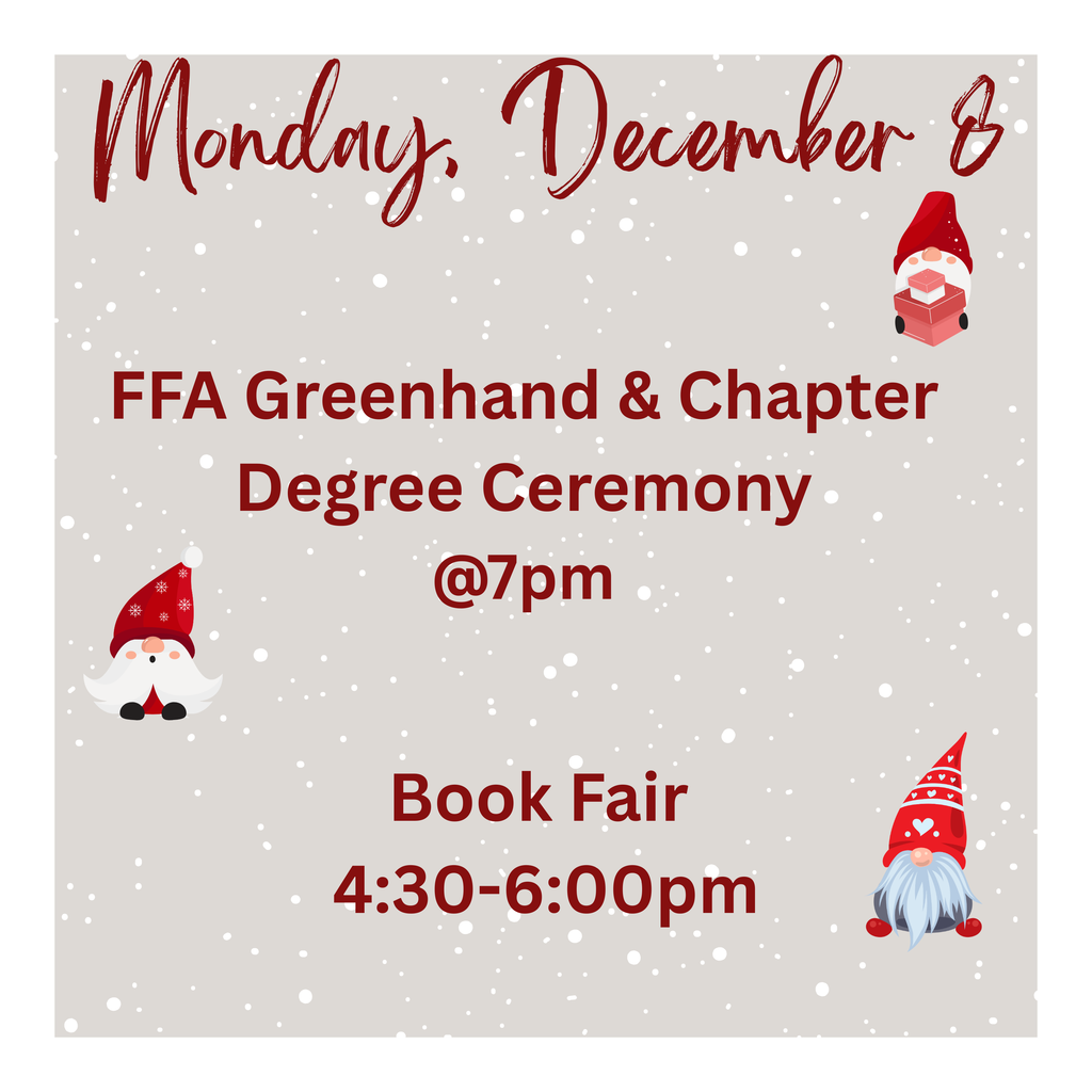 Activities for Monday, December 8.
