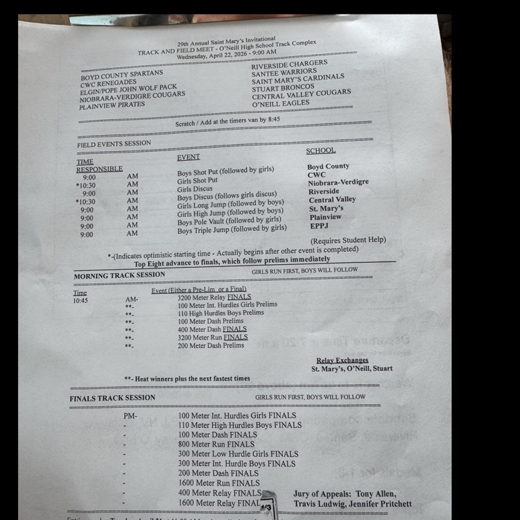 St.  Mary’s invite schedule of events 