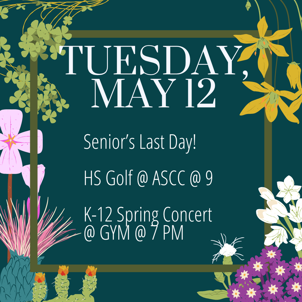 Activities for Tuesday, May 12