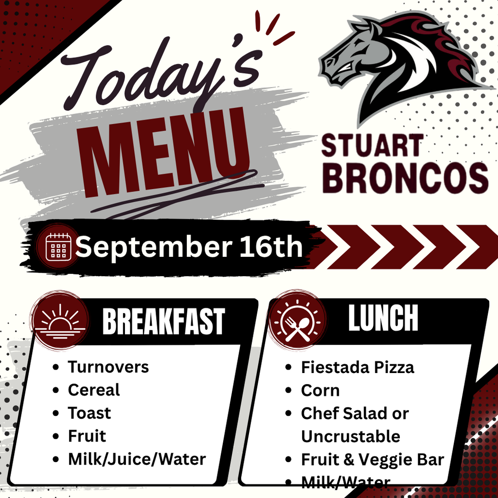 Breakfast and Lunch for Wednesday, September 16.