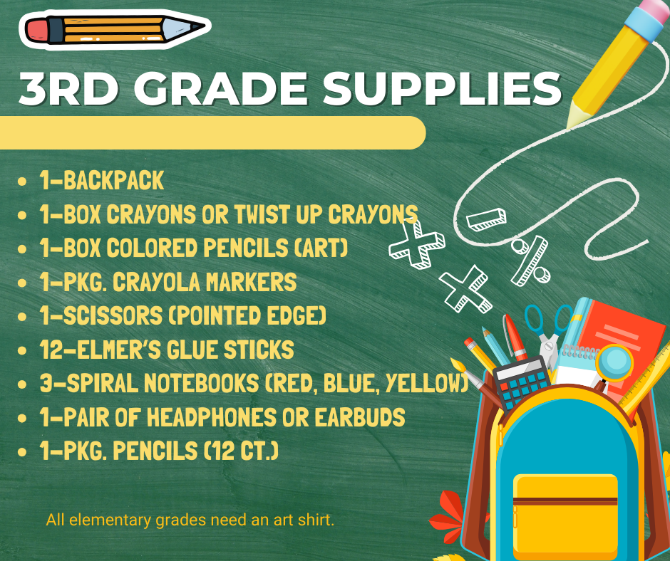 3rd Grade Supplies