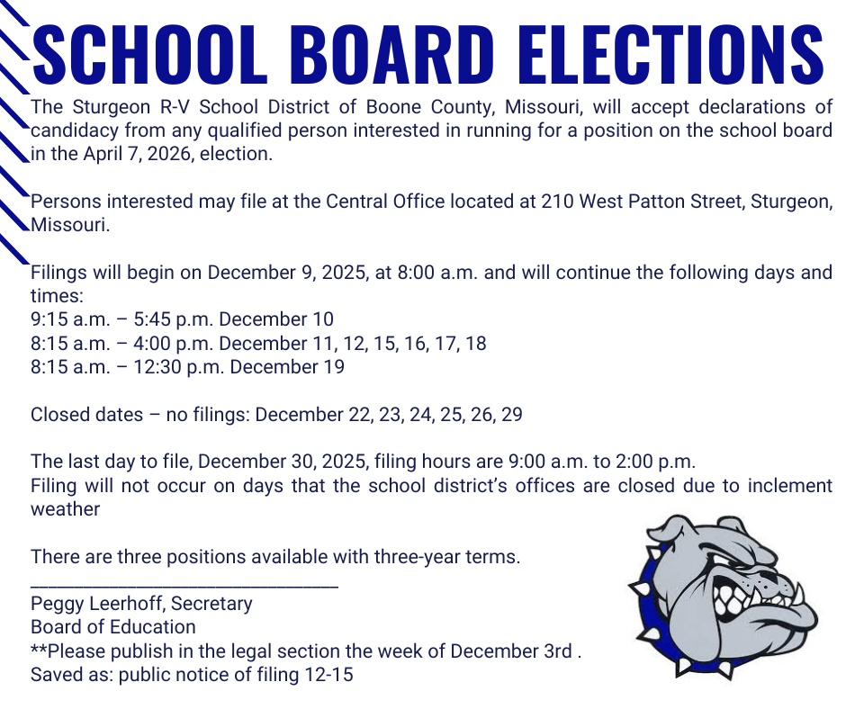 School Board Filing Notice