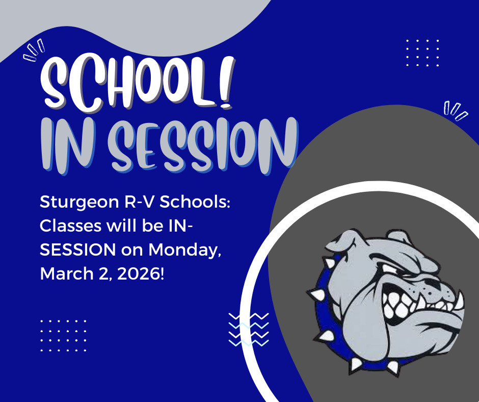 Reminder: School in session Monday, March 2, 2026. 