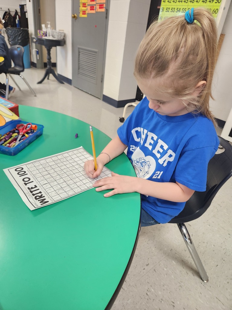 Practicing writing to 100