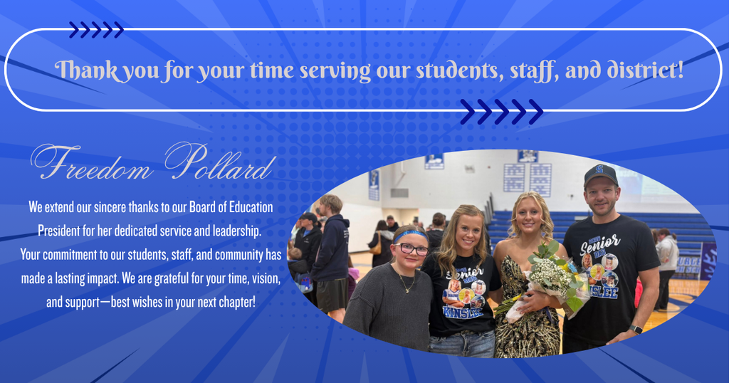 Thank you for your time serving our students on the school board. 