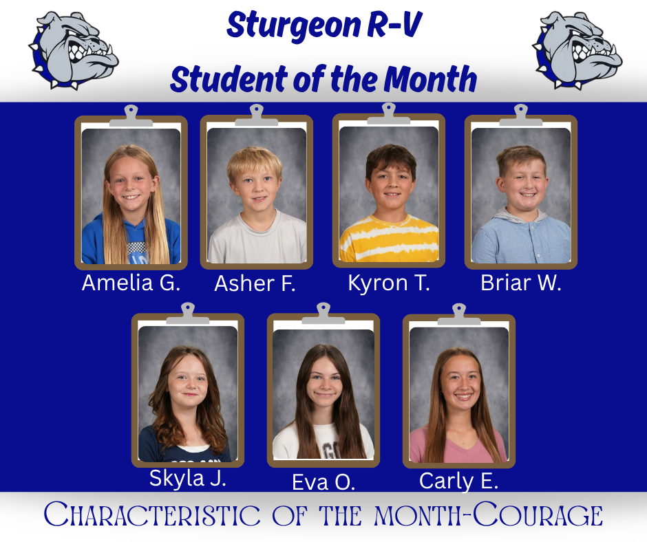 April Student of the Month-Courage