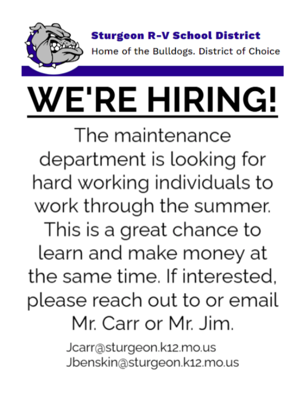 Maintenance Summer Position