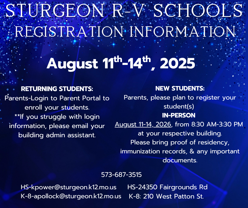Sturgeon R-V Registration Information