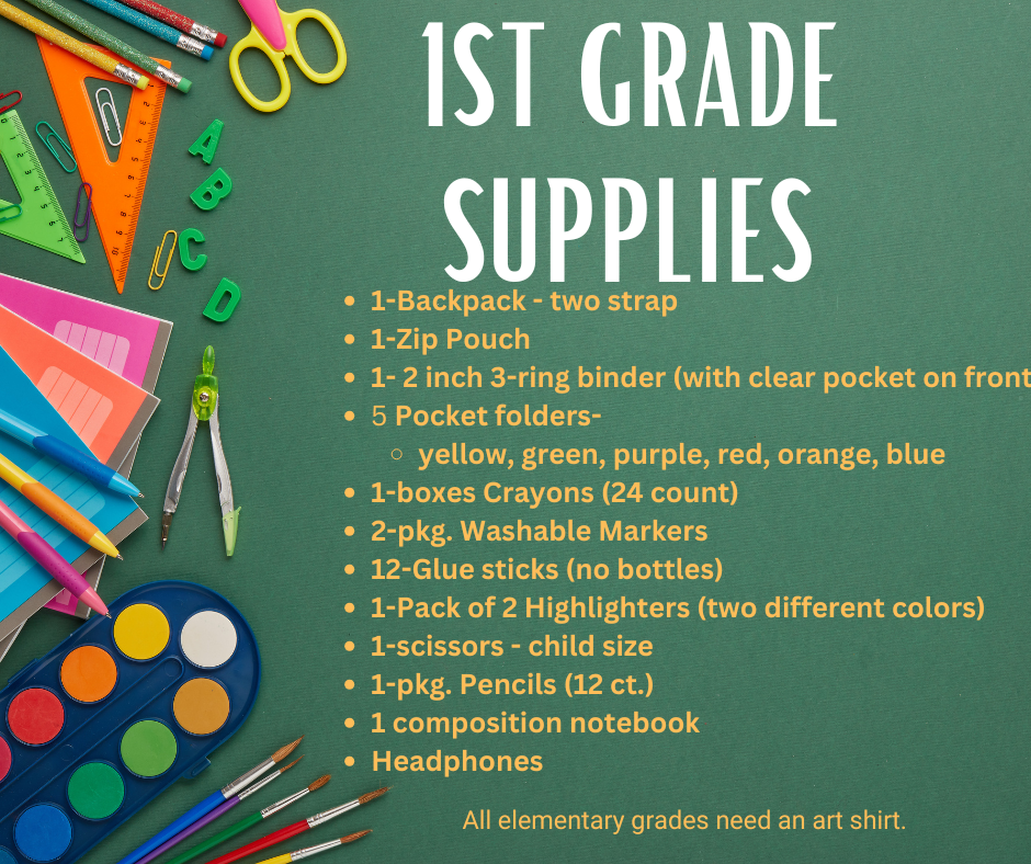 First Grade Supplies