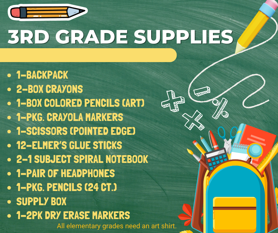 Third Grade Supplies