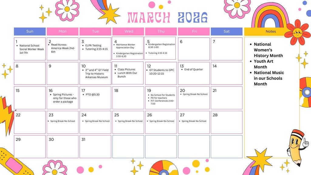 March Calendar 