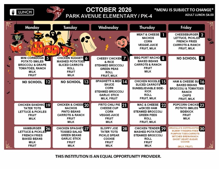 October Memu