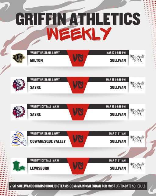 Sports schedule for 3/16-3/20