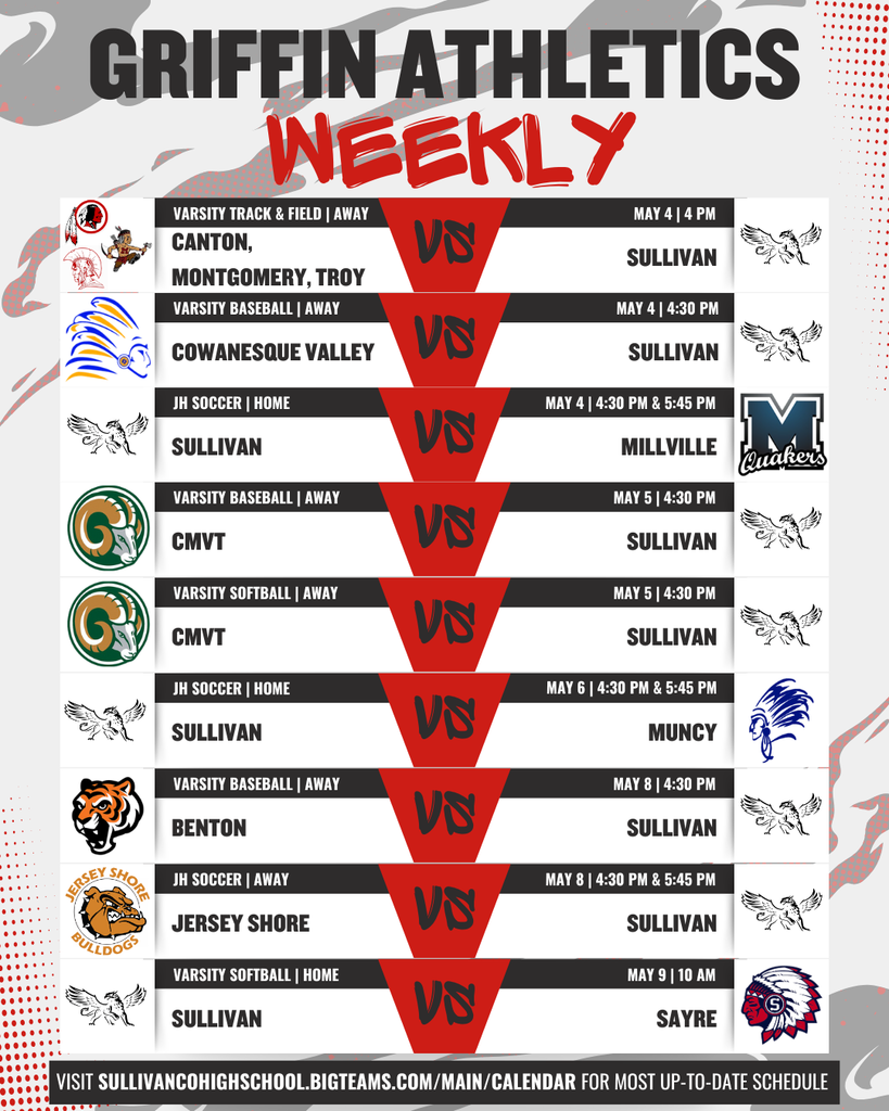 Weekly Events Schedule | 5/4 - 5/10