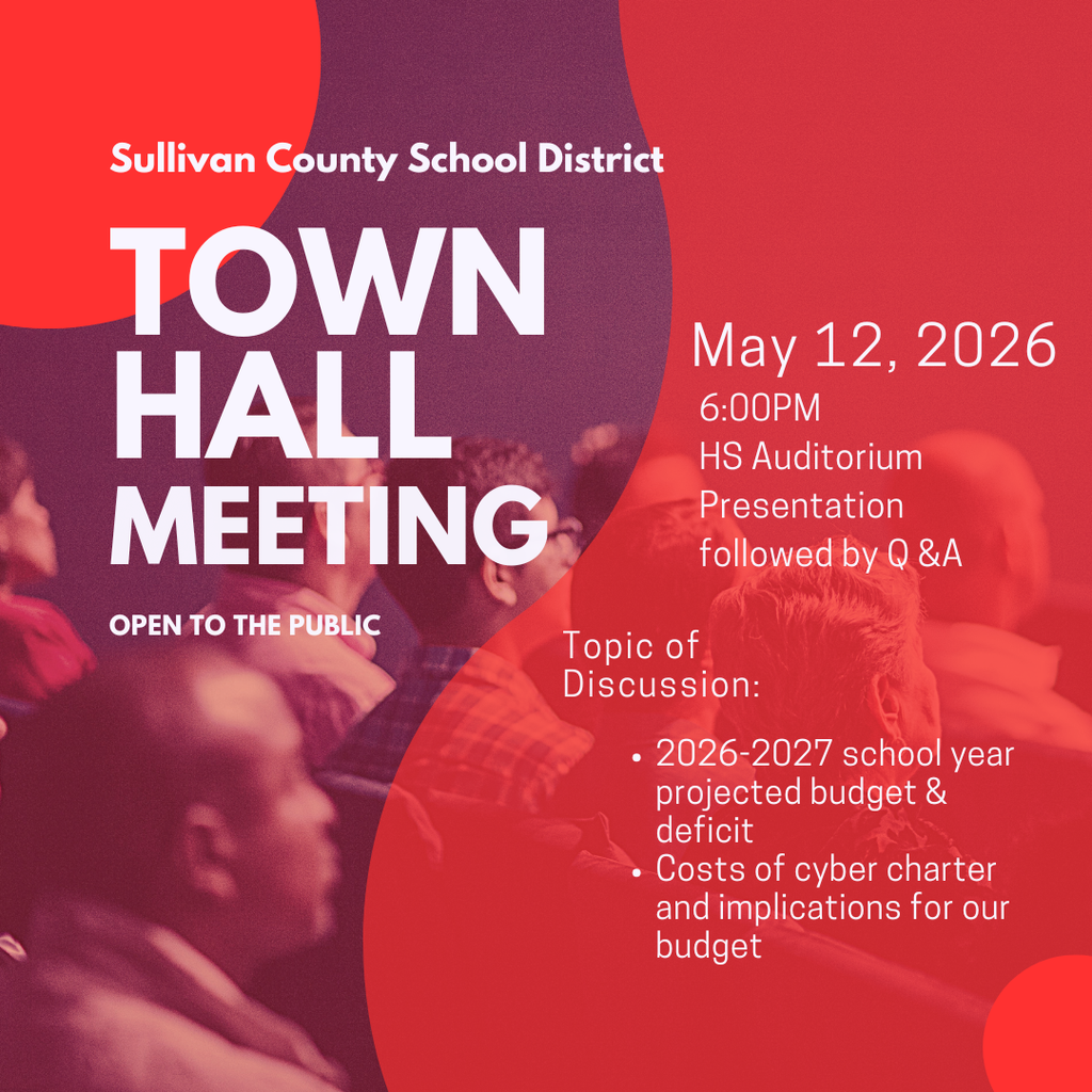town hall meeting may 12, 2026 at 6PM in high school auditorium to discuss budget and cyber cost implications