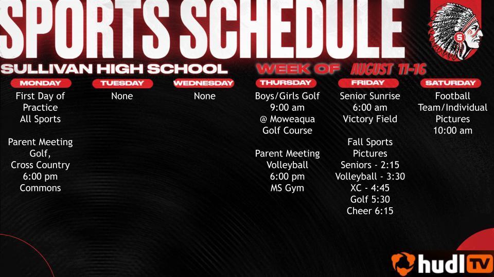 SHS Weekly Events Calendar